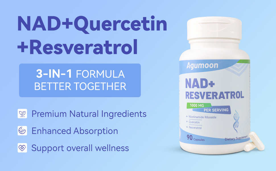 NAD+ Supplement 1000mg, Liposomal NAD Nicotinamide Riboside Supplement