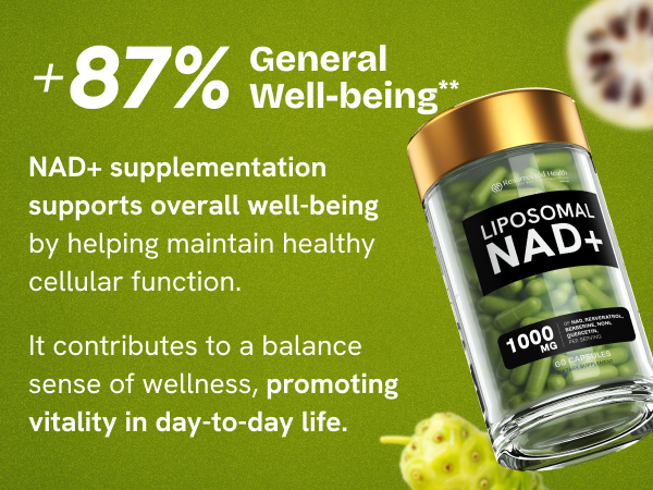Liposomal NAD Supplement 500mg, NMN Supplement Alternative, 60 Capsules