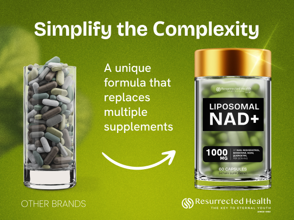 Liposomal NAD Supplement 500mg, NMN Supplement Alternative, 60 Capsules