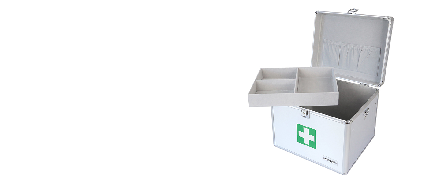 HMF 14701-09 Medicina Box, Medical Case, Universal Case, Aluminium, 40 x 22.5 x 20.5 cm