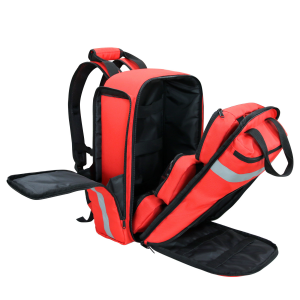 Emergency Medical Backpack, Empty First Aid Bag, First Aid Trauma Bag, with Reflector, Large Capacity (Red)