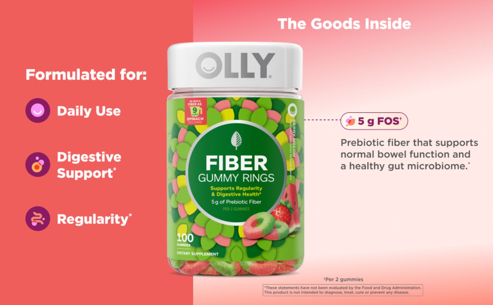 OLLY Daily Energy Gummy,Vitamin B12, CoQ10, Goji Berry - 60 Count