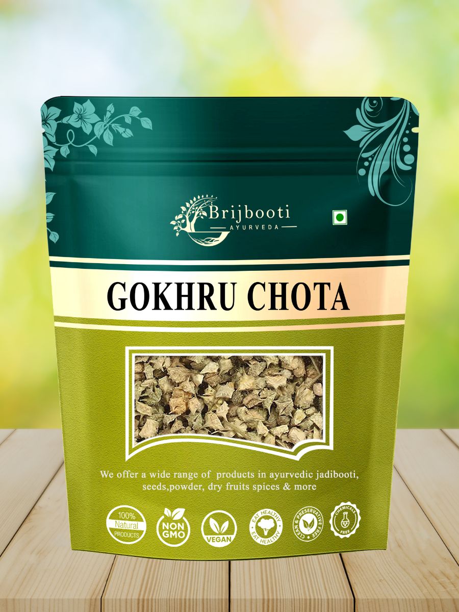 Brijbooti Gokhru Chota 100 Gr - Tribulus Terrestris Seeds - Small Caltrops | FSSAI, GMP, ISO Certified