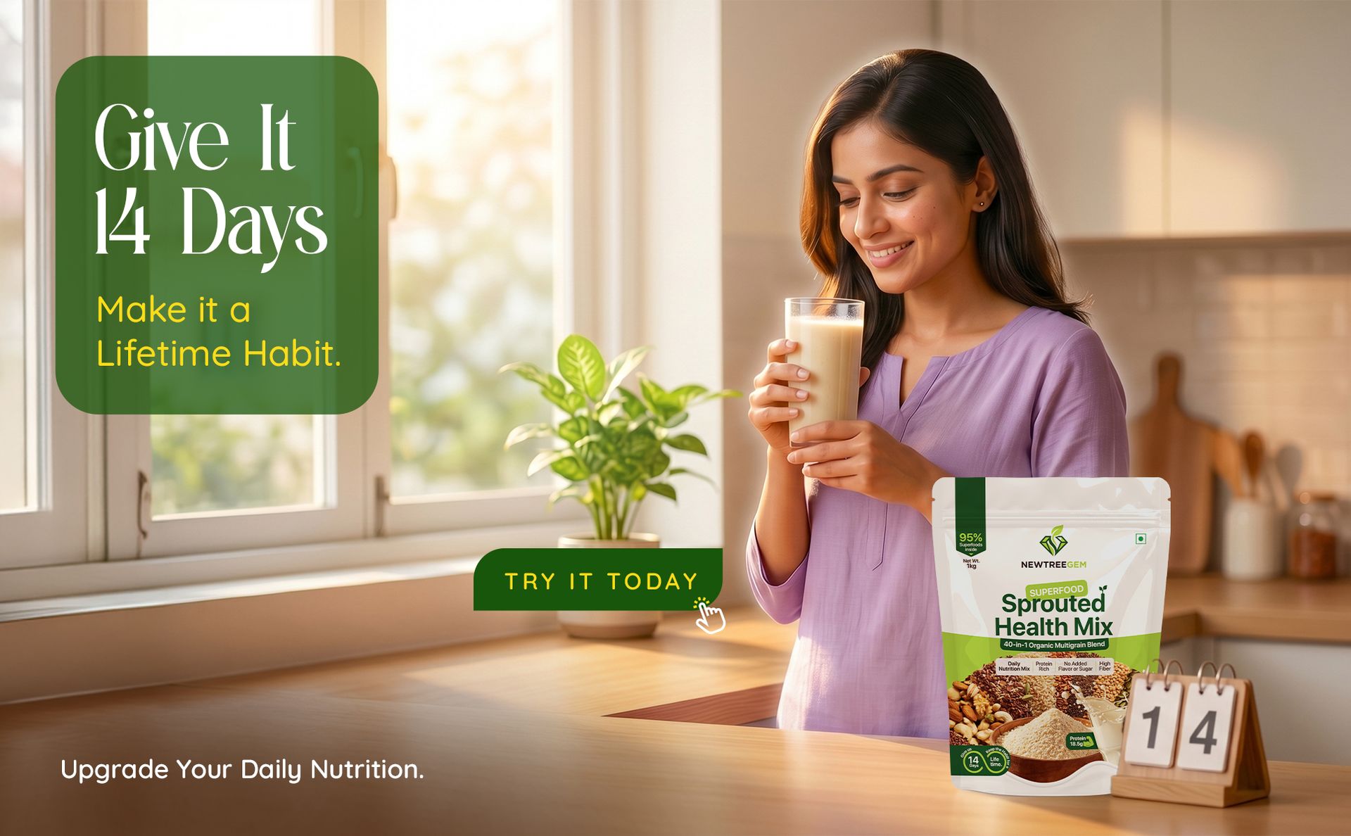 Superfood Health Mix | 40 Natural Ingredients | 18.5g Plant Protein | High Fiber | Low GI | No Added Sugar | Family Nutrition Drink Mix for Energy, Wellness & Daily Health (large)