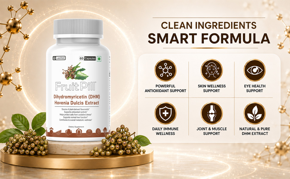 by LeeWell Dihydromyricetin (DHM) Hovenia Dulcis Extract 200mg Liver Health, Anti-inflammatory, Antioxidant support - 60 Capsules