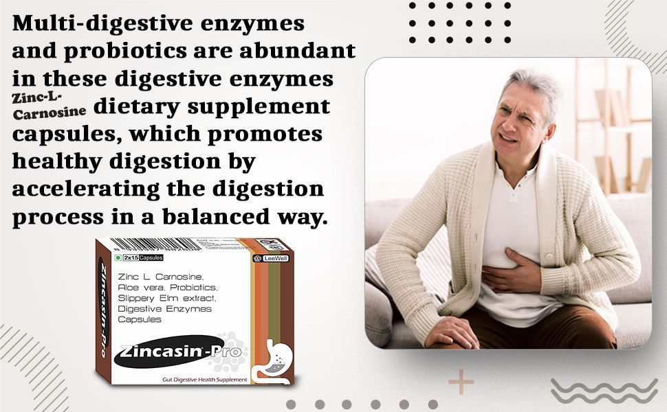 Zincasin-Pro by LeeWell Digestive Enzymes with Probiotics- 30 Capsules