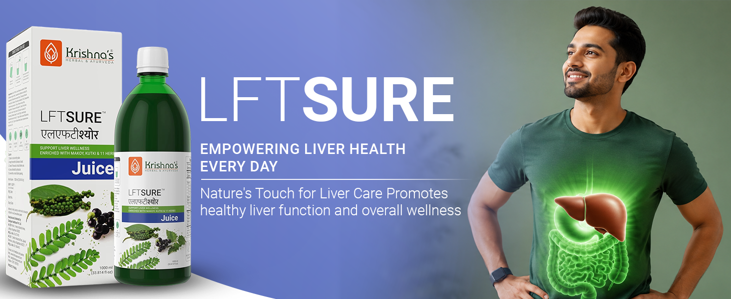 Krishna's LFT Sure Juice – Enriched With 13 herbs - Natural Liver Cleanse & Detox Drink | Supports Liver Health & Digestion - 1000 ml