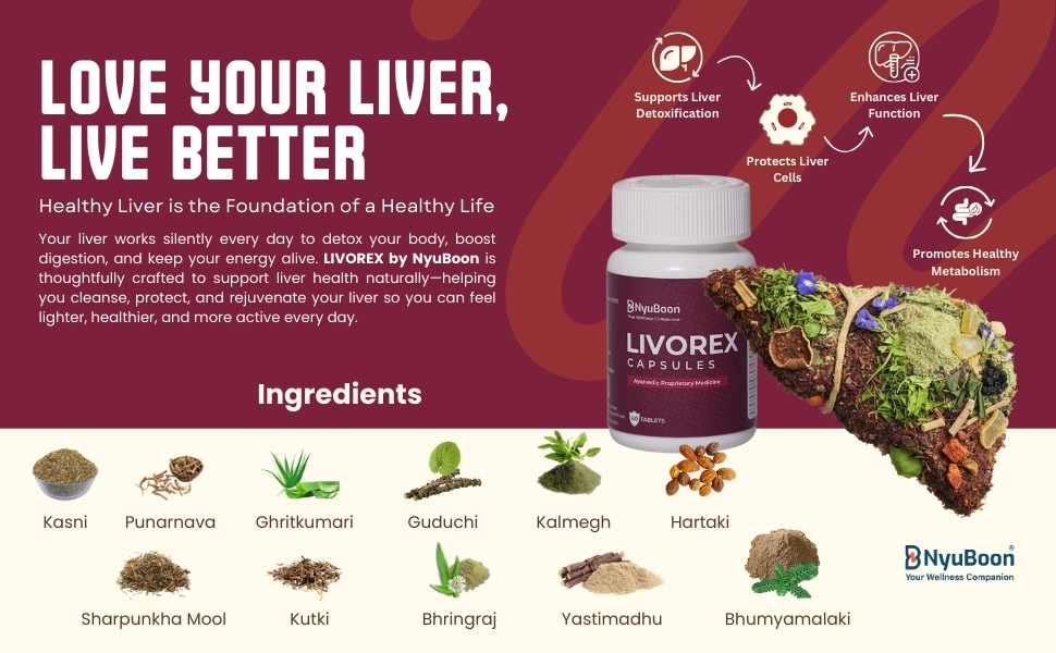 Livorex Capsules - Ayurvedic Supplement for Liver Health Support, 60 Tablets