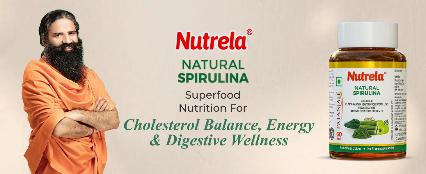 Patanjali Natural Spirulina Tablets with Amla, Moringa and Ashwagandha Extract for Men and Women - Pack of 3