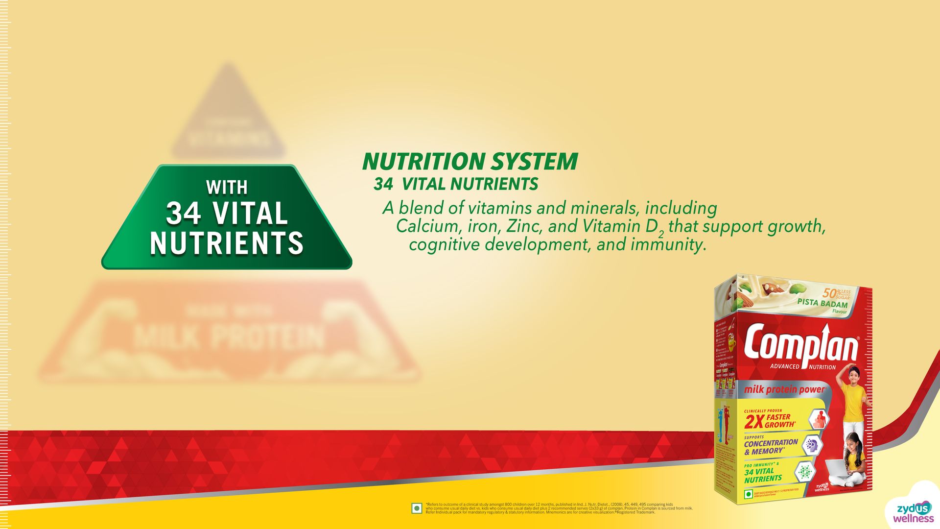 Complan Nutrition Drink Powder for Children, Pista Badam Flavour, 500 g Carton | Nutrition drink for kids with protein & 34 vital nutrients