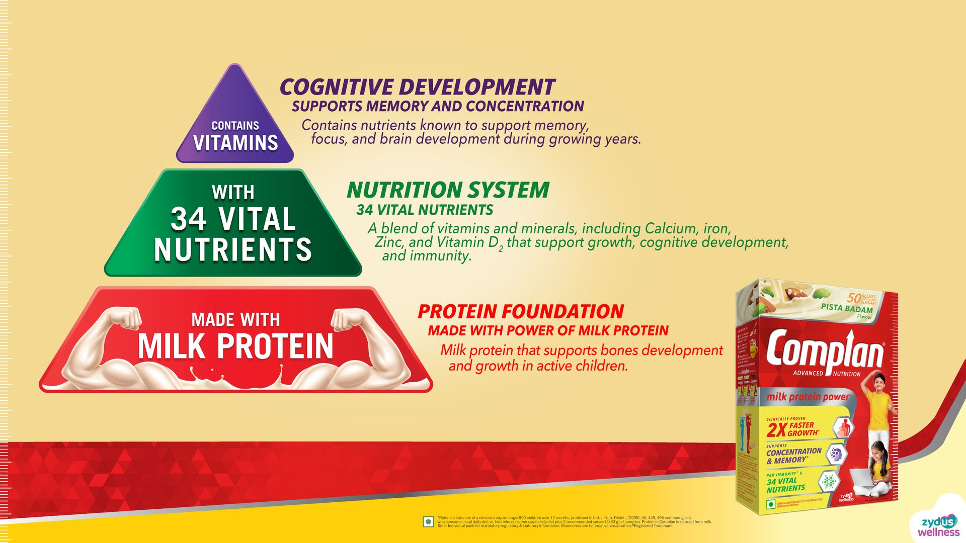Complan Nutrition Drink Powder for Children, Pista Badam Flavour, 500 g Carton | Nutrition drink for kids with protein & 34 vital nutrients
