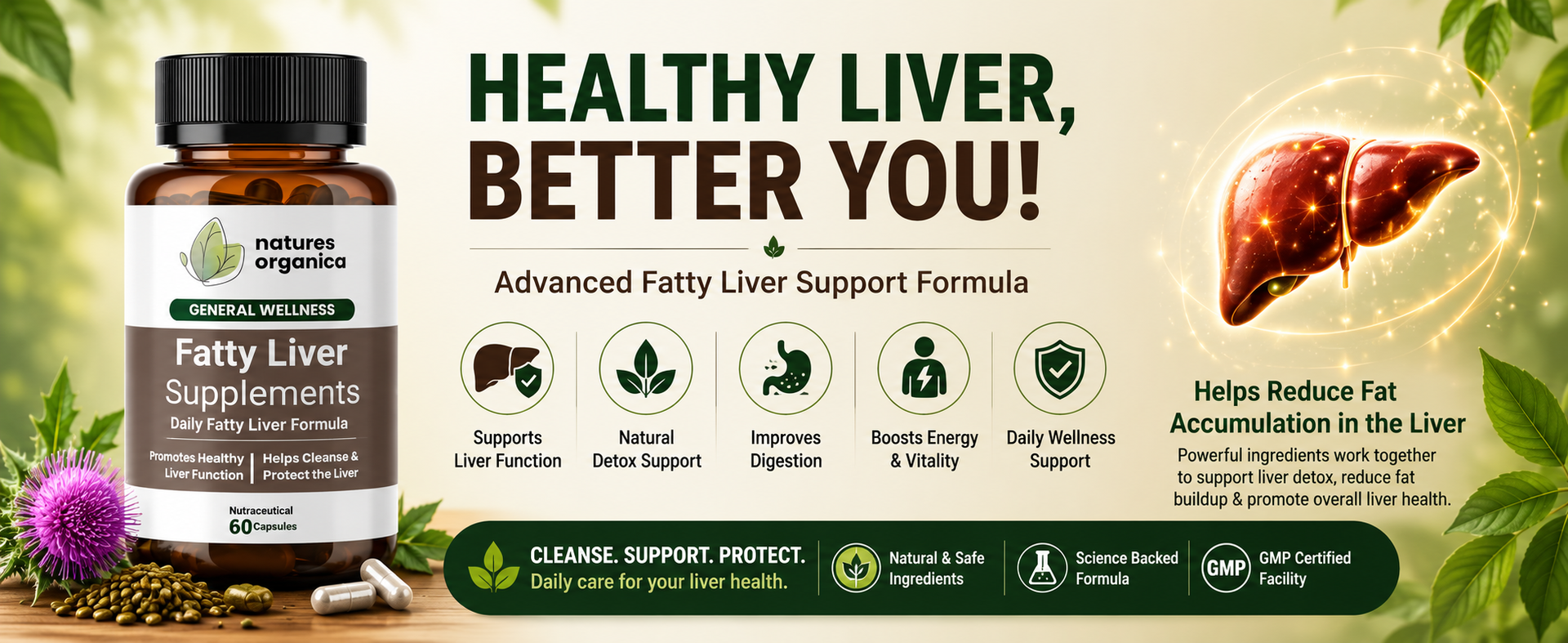 Fatty Liver Supplement (60 Capsules) | Reduce your enlarged Fatty Liver | Complete Fatty liver Health & Supports Detoxification