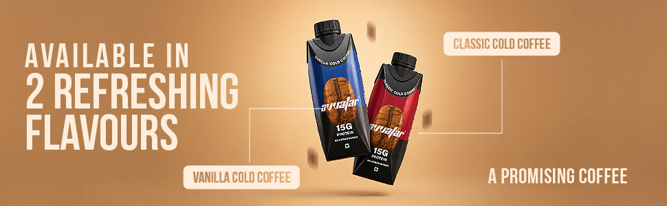 avvatar Protein Cold Coffee | Classic Cold Coffee Flavour | 15g Protein | 4.8g Fiber | Ready to Drink | 250ml | Pack of 4 (4 x 250 ml)
