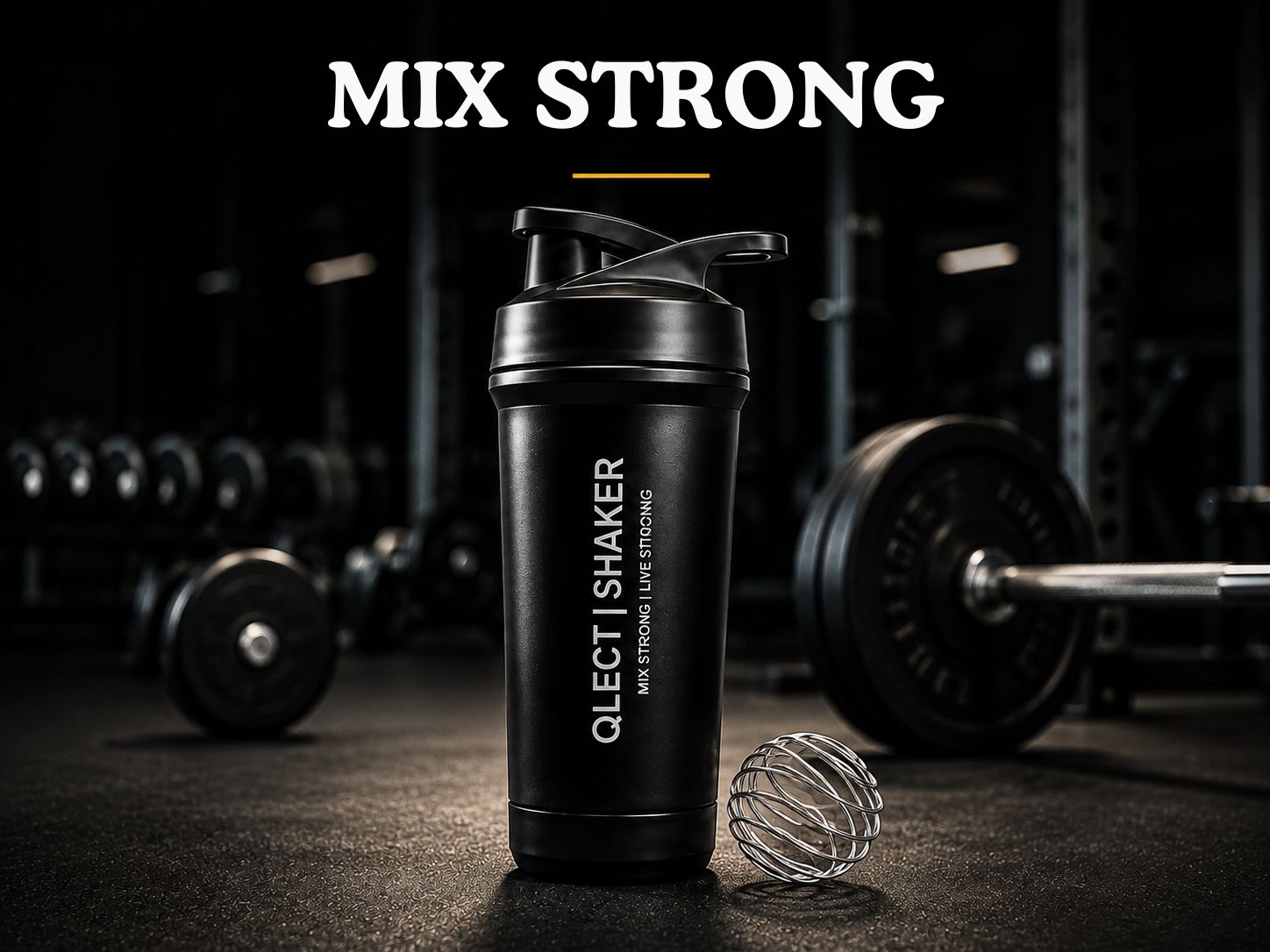 QLECT Stainless Steel Grade 304 Protein Shaker Bottle for Gym | Mixer Agitator | Leak Proof | 2 way Opening & Clenaing | 2 Openings Wide Mouth & Flip Lid | Food Grade Bpa Free | Odor Resistant (700ml)