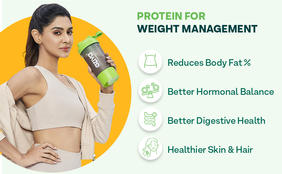 OZiva Protein & Herbs for Women, No Added Sugar, Vanilla Almond, 454g