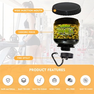 Amazing Whey loader Protein Carry Funnel Portable Protein Whey or Supplement Powder Combo Pack of 2 Carrying Whey Funnel and Container Box with Key-Chain (BLACK) 30 ml, Plastic