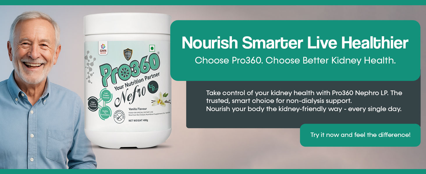 Pro360 Nefro LP Powder Vanilla Flavour – 400g Low Protein Nutrition Supplement for Kidney Health (Non-Dialysis) – Vanilla Protein Powder Enriched with L-Taurine, L-Carnitine & Essential Nutrients
