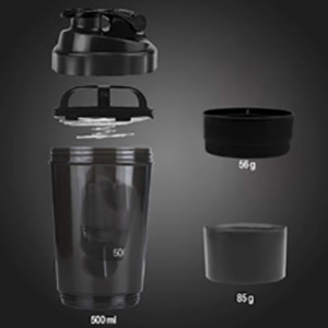 Gym Spider Shaker Bottle 500ml with Extra Compartment | Spider Cyclone Protein Shaker Bottle | Preworkout, BPA Free Gym Sipper - Color May Vary