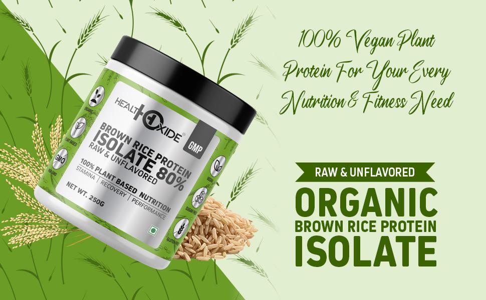 HealthOxide Brown Rice Protein Isolate 80% | Unflavoured Vegan Plant Protein Powder | Gluten-Free, Dairy-Free & Soy-Free | Lab Tested | Supports Muscle Growth, Recovery & Daily Nutrition | 250g