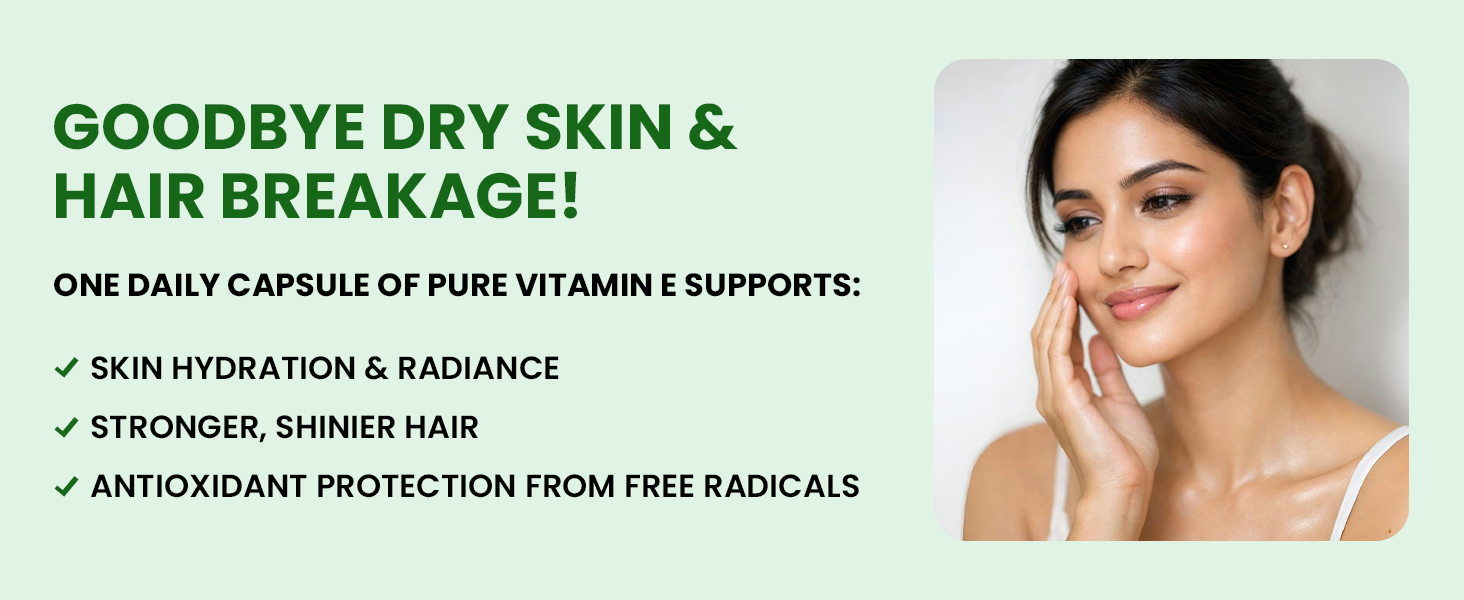 Carbamide Forte 400mg Vitamin E Capsules for Face and Hair | 100% Natural Vitamin E Supplement with Vitamin E Oil | Paraben Free - 120 Capsules