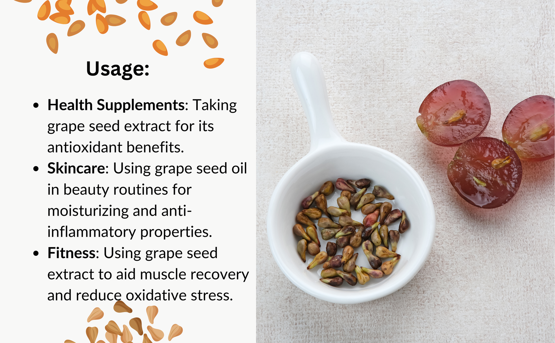 Parshwa Grape Seed Angur Beej angoor seed Grape Seeds- 800 Gm | Natural Antioxidant Boost for Skin and Health | Bulk pack for long usage | Pack of 1