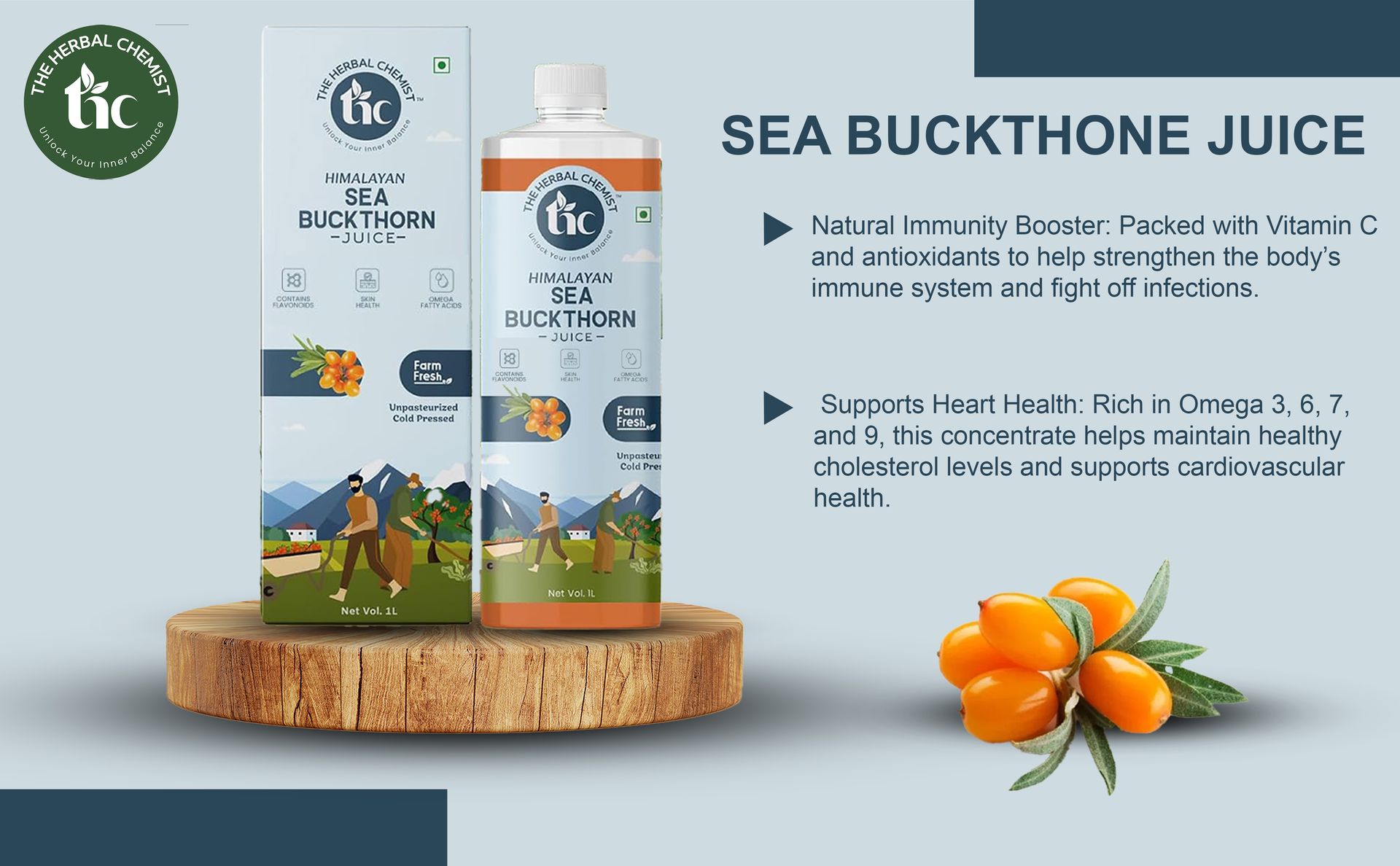 The Herbal Chemist Himalayan Sea Buckthorn Juice (1 Litre)