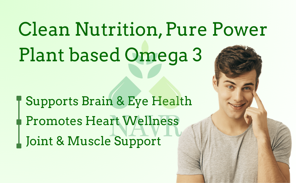 NAVR Herbal Omega 3-6-9 Supplement | Heart Support Brain & Joint Health Support - 60 capsule