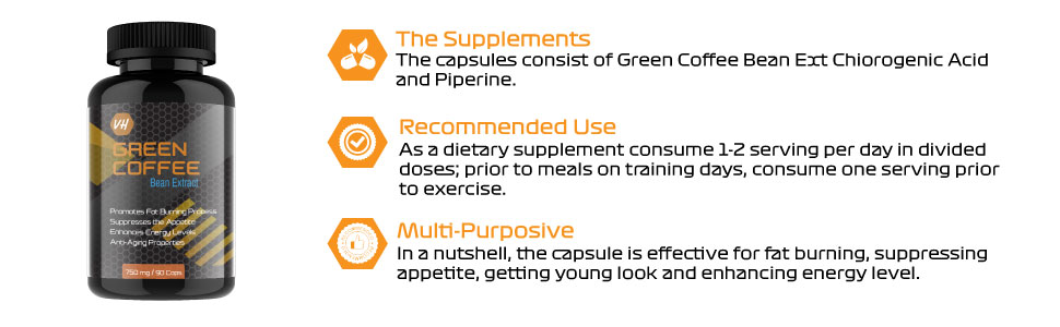 VitaminHaat Green Coffee Bean Extract | 50% Chlorogenic Acid | Supports Appetite Management & Energy Levels | 750 mg | 90 Capsules