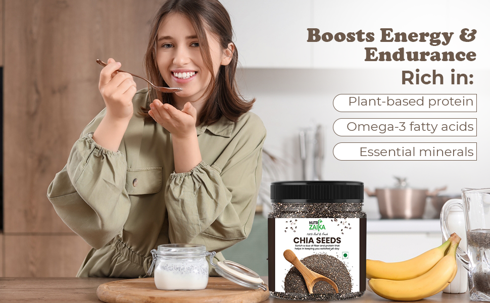 NUTRIZAIKA Raw Chia Seeds | Superfood for Weight Management & Energy 1kg