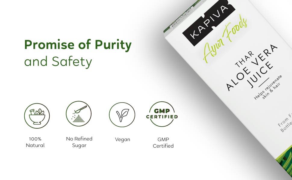 Kapiva Thar Aloe Vera Juice (With Pulp) | Rejuvenates Skin And Hair | Natural Juice Made Within 4 Hours Of Harvesting | No Added Sugar, 1L
