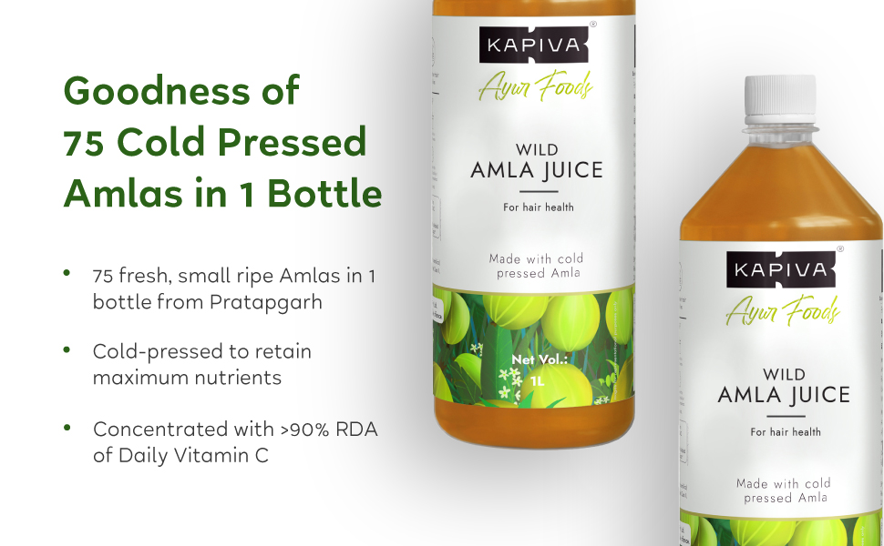 Kapiva Wild Amla 1L + Kapiva Thar Aloe Vera Juice (with Pulp) | Cold-pressed Juice Combo to Help with Glowing Skin, Hair Care, and Detox (1L)