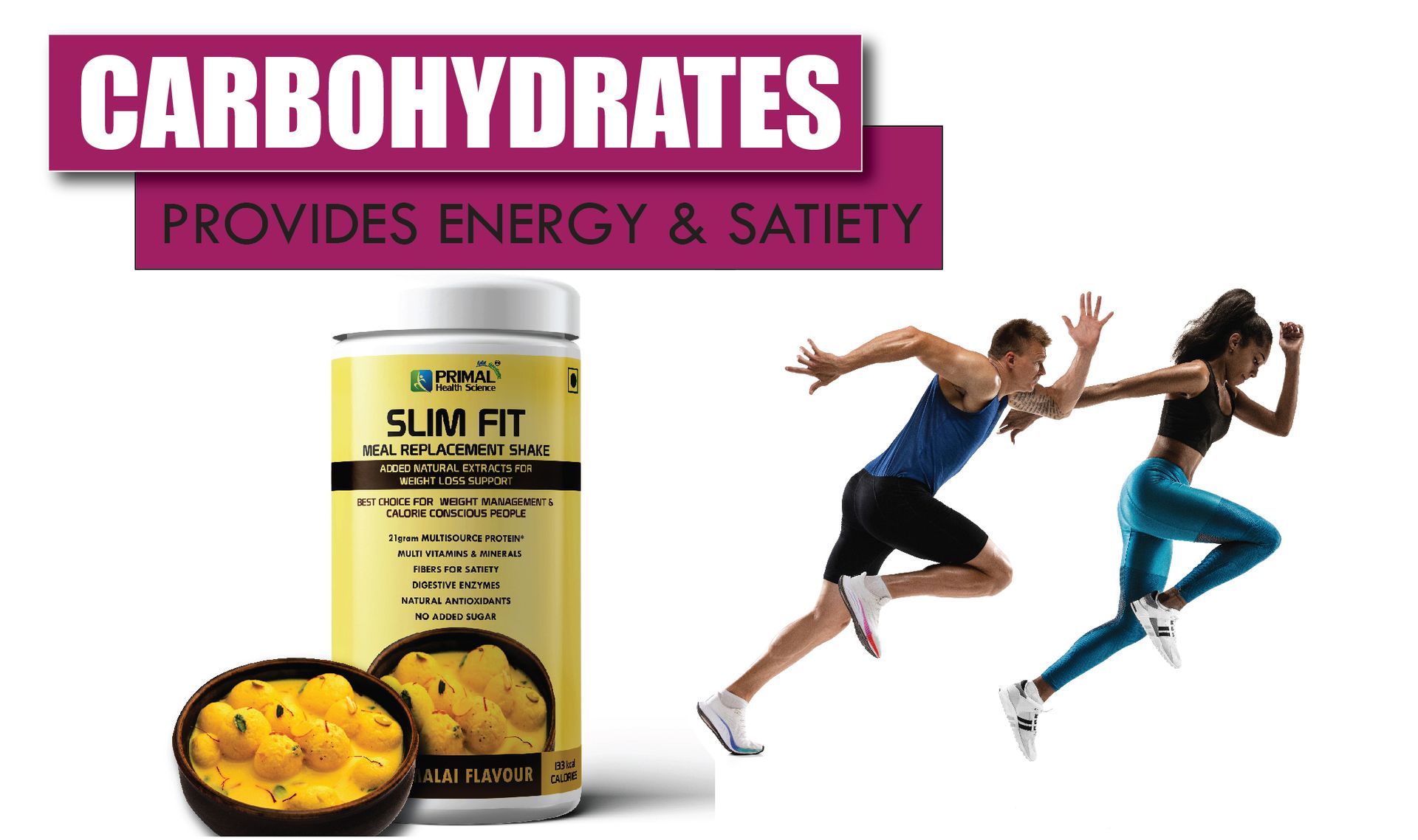 Slim Fit Meal Replacement Protein Shake 400g Chocolate Flavour | Sugar Free | Fiber | Digestive Enzymes | Vitamins & Minerals