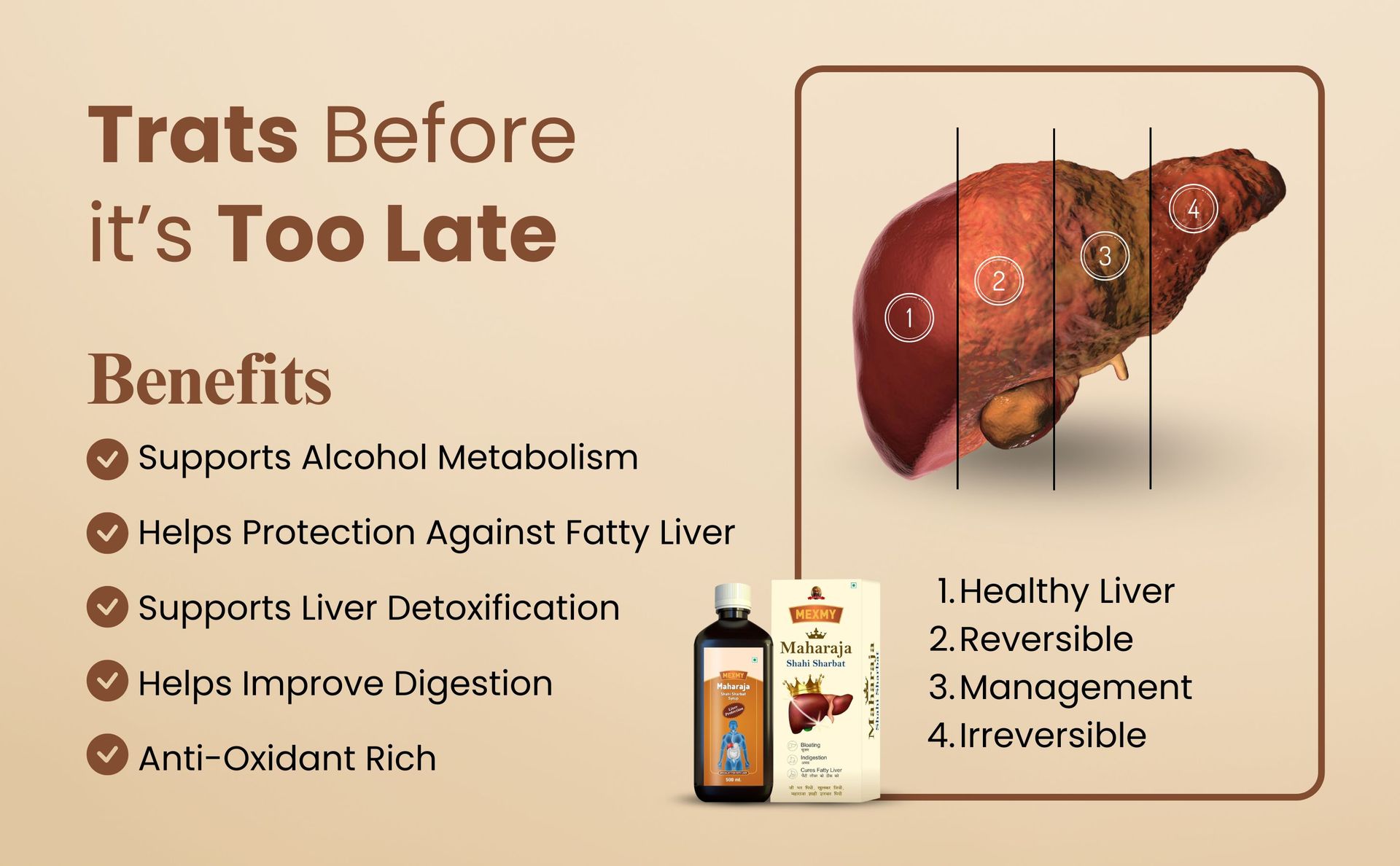 महाराजा शाही शरबत for Your Liver Cleanse Detox & Repair, Organic Milk Thistle Supplement with Turmeric, Dandelion, Ginger, and Orange, Promotes Optimal Liver Function | Supports Liver & Kidney Functions,500ml