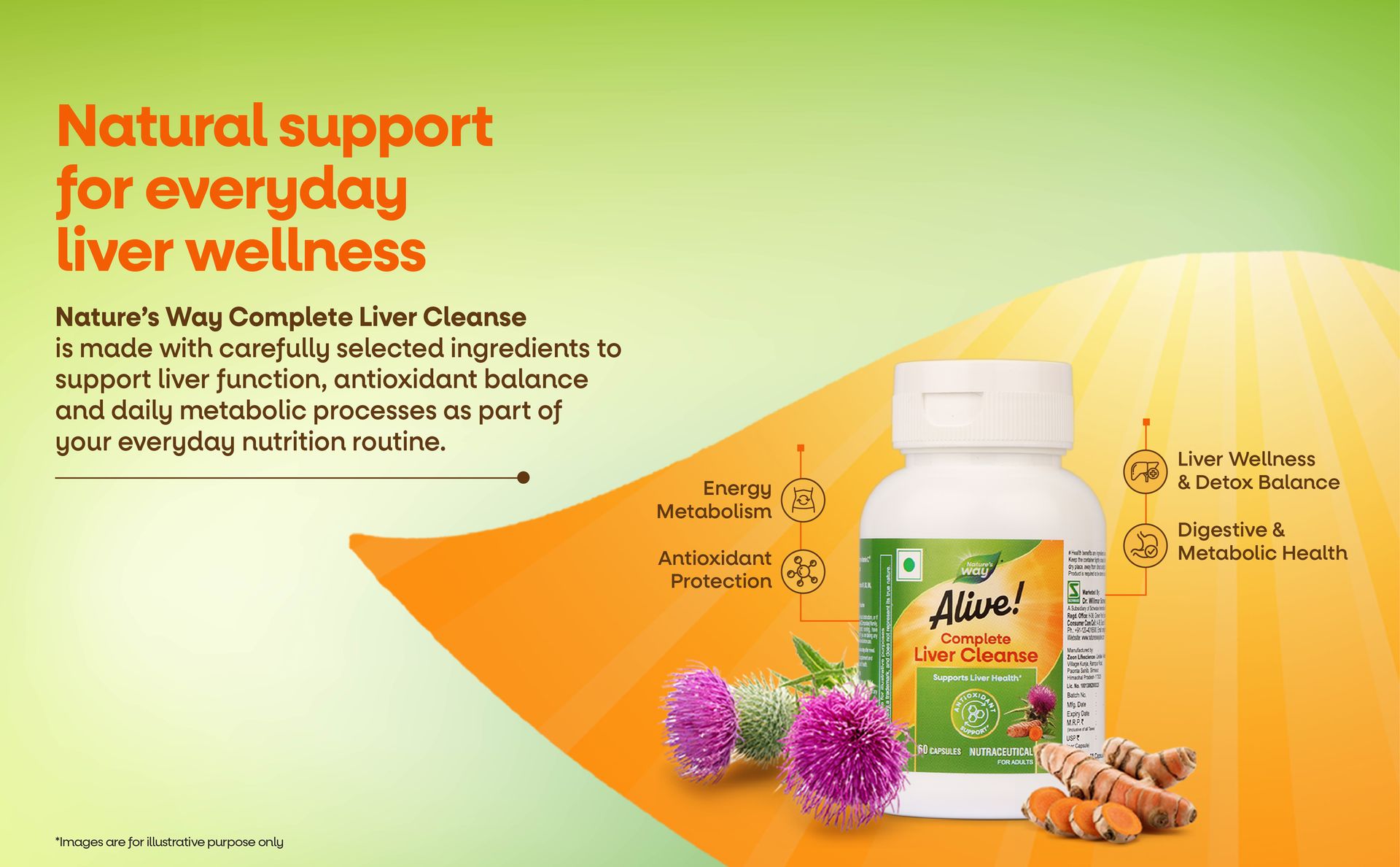 Nature's Way Alive Complete Liver Cleanse & Detox Supplement with Milk Thistle & Glutathione | Supports Natural Liver Health & Fatty Liver Care | 60 Veg Capsules