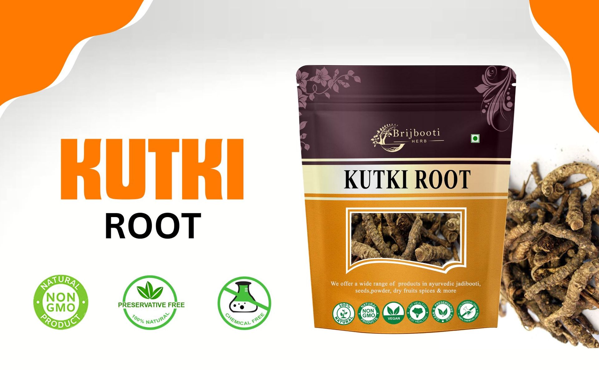 Brijbooti Kutki 50 gm | Liver Support & Detox | kutki root tea | Katuki | Katuka | Picrorhiza kurroa | Ayurvedic Herb