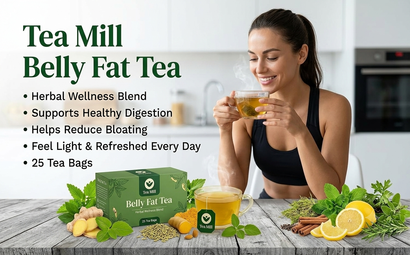 Tea Mill Detox Green Tea 60g – Herbal Liver Cleanse & Antioxidant Rich Natural Detox Infusion | Peppermint, Chamomile, Cinnamon, Ginger & Turmeric Blend | Hot & Cold Brew Wellness Tea