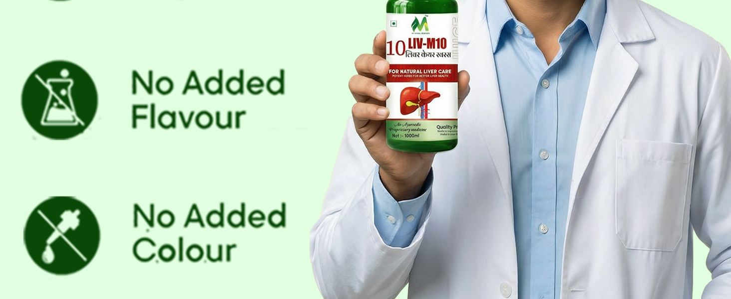 Liv-M10 Savras Liver Care Syrup for FattyLiver, Detox & Digestion Support | Ayurvedic LiverTonic with Kutki, Amla, Giloy, Bhringraj | Improves Appetite & Liver Function | 1000ml