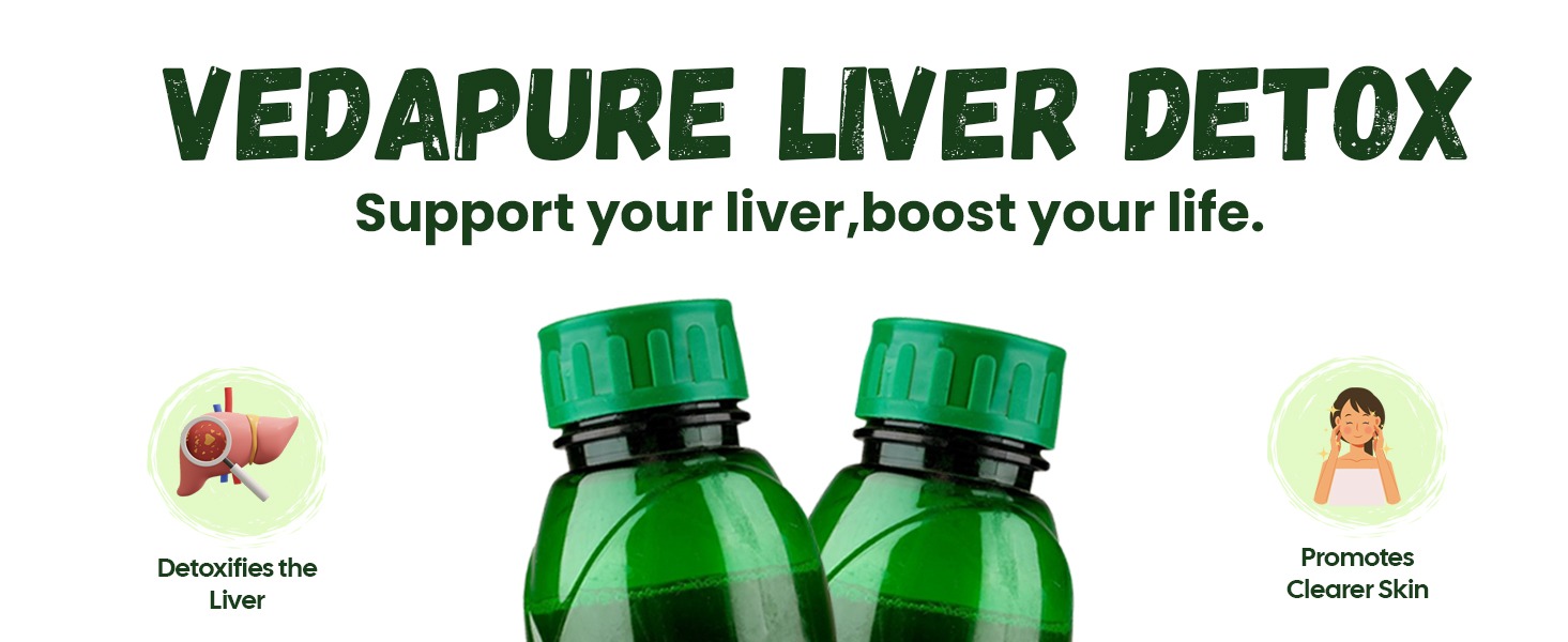 Vedapure Liver Detox Juice 500ml – Natural Liver Cleanse & Gut Detox Drink – Supports Liver Health, Fatty Liver Recovery & Digestion – Herbal Juice for Men & Women – Strengthens Immunity & Boosts Energy