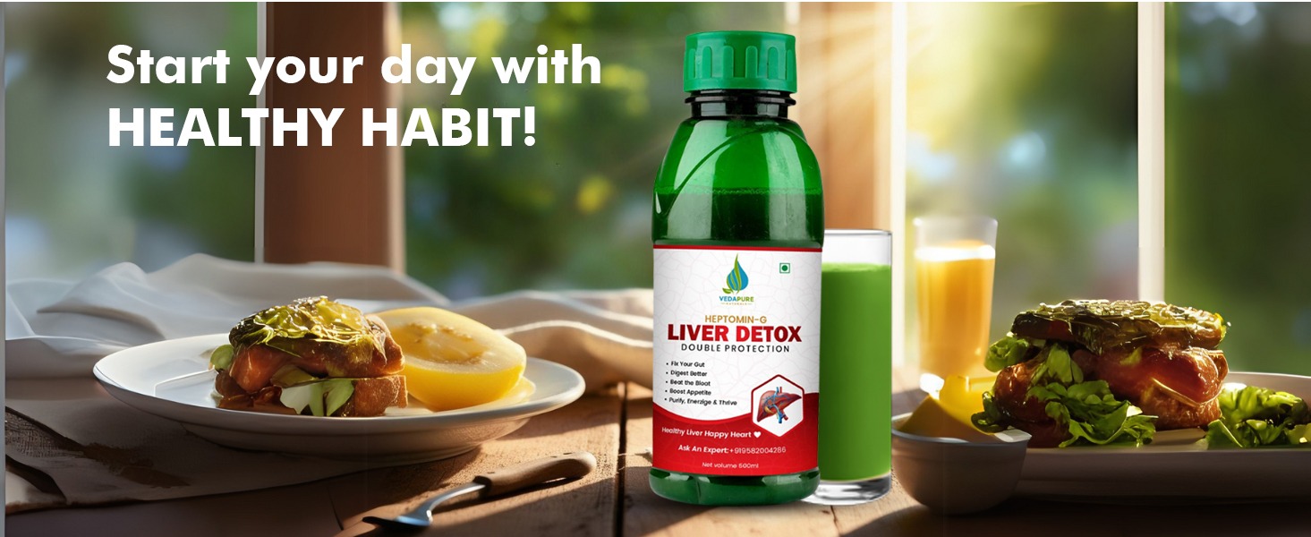 Vedapure Liver Detox Juice 500ml – Natural Liver Cleanse & Gut Detox Drink – Supports Liver Health, Fatty Liver Recovery & Digestion – Herbal Juice for Men & Women – Strengthens Immunity & Boosts Energy