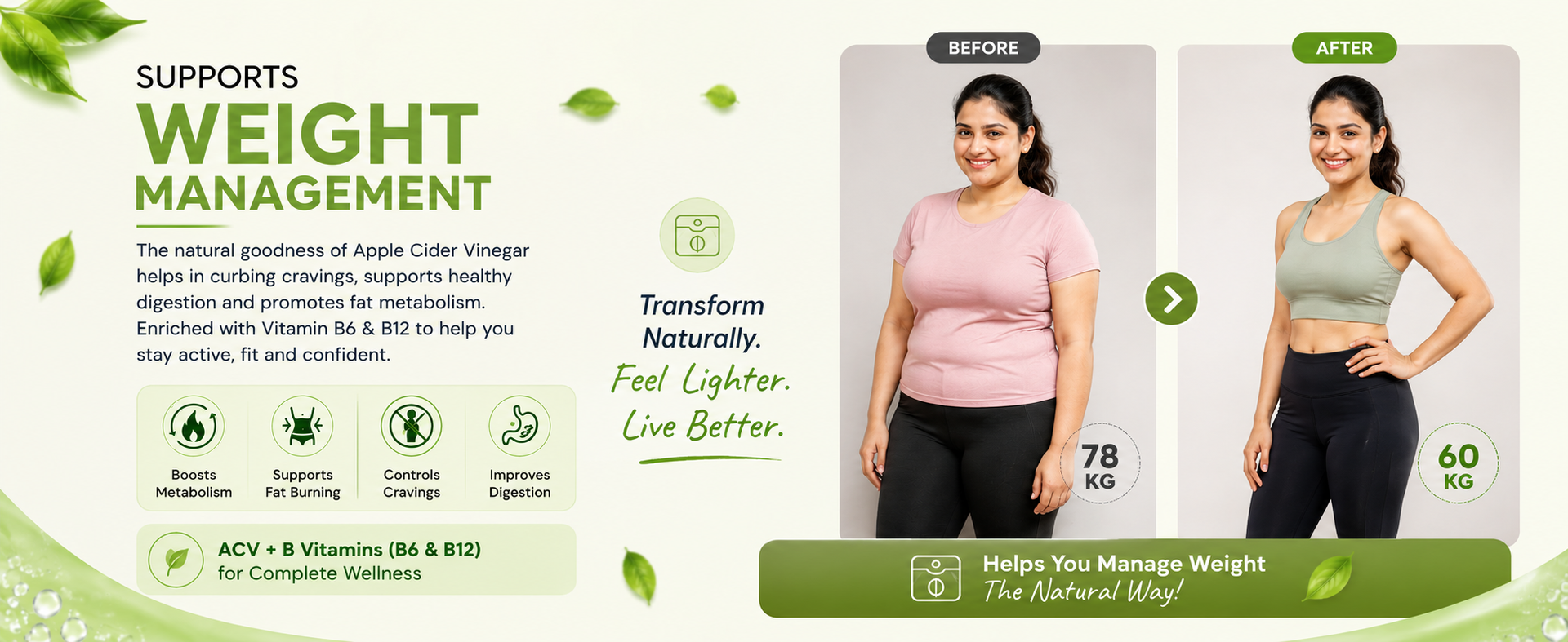 Apple Cider Vinegar Effervescent Tablets for Weight Loss | 120 Tabs (8 Tubes) | With Garcinia Cambogia, L-Carnitine, Vitamin B6 & B12 | Zero Sugar | Green Apple Flavour | Jeevaveda