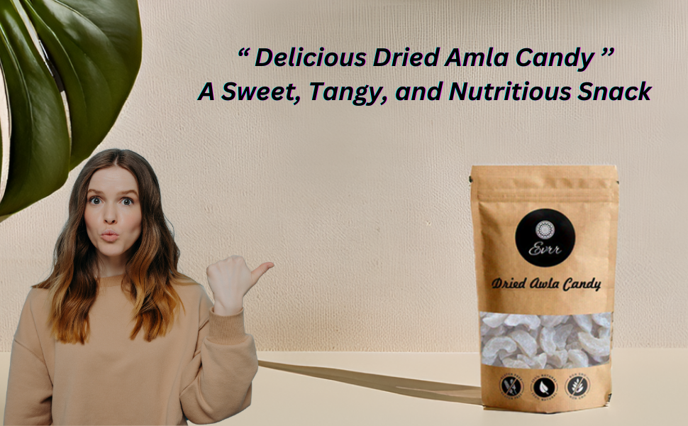 EVRR Premium International Dried Awla Candy 250g | Pure & Natural Awla Candy Snack | Plant-Based Protein | Loaded with Vitamins & Minerals | 100% Natural, No Artificial Colors