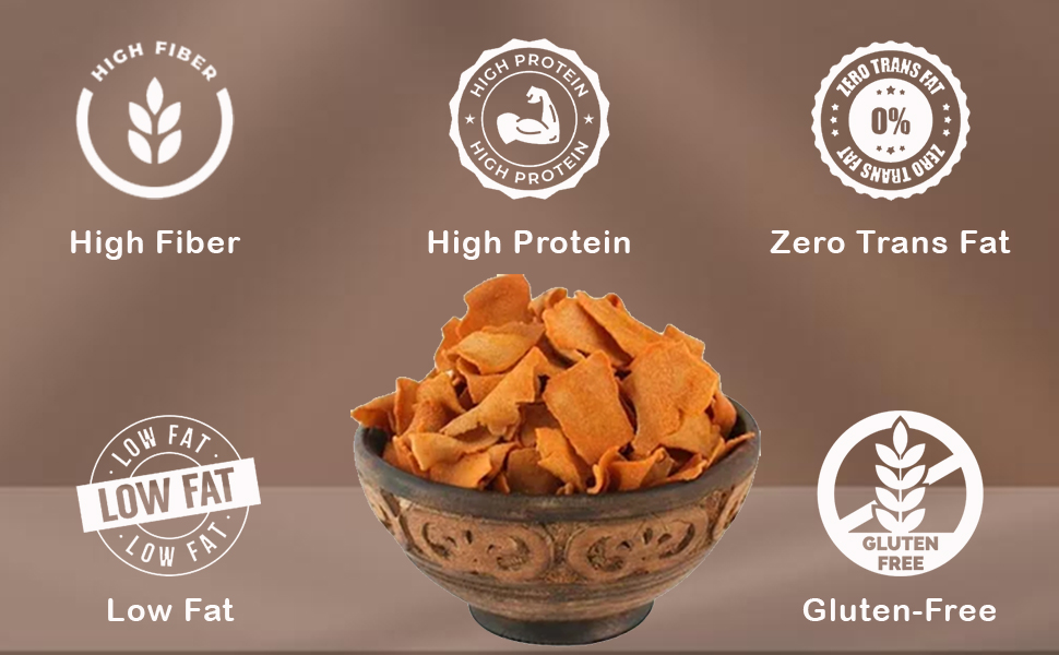 NatureOnus Ragi Chat Masala Chips 500gms | Gluten Free Finger Millets | Perfect Snacking Chips- Made with Ragi (Finger) | Millet-based Snacks | High Protein Snacks | High Fiber | Light & Crispy