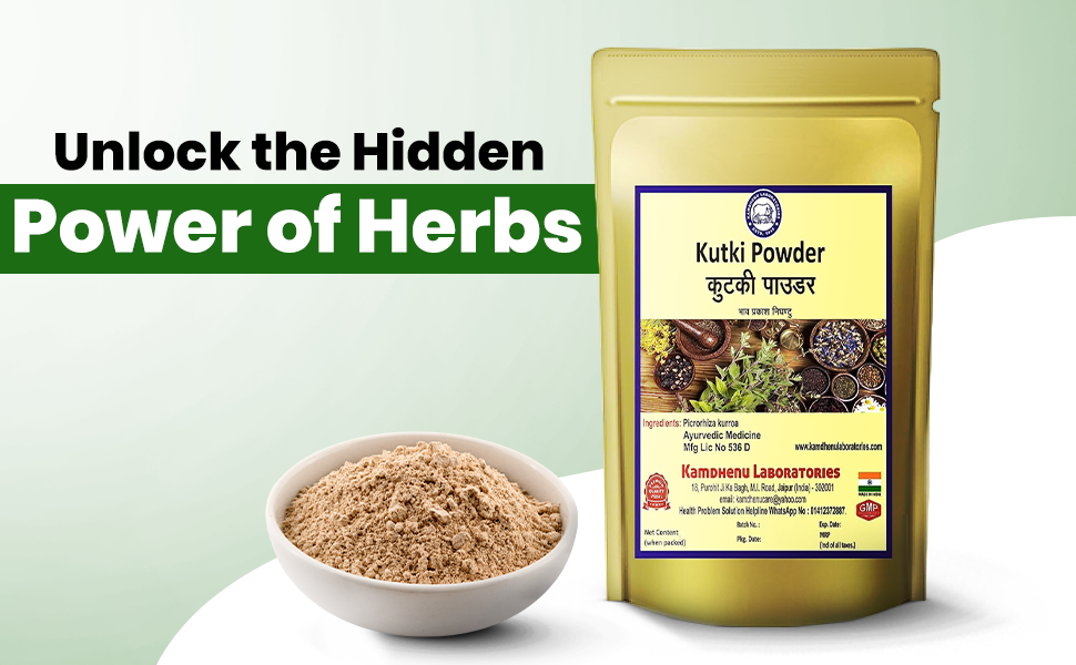 Kamdhenu Laboratories Kutki Powder for Liver Detox - 250 gm, Healthy Gut & Digestion, Strengthens Immune System, Ayurvedic Katuki/Katuka Powder for Promoting Better Nutrient Absorption
