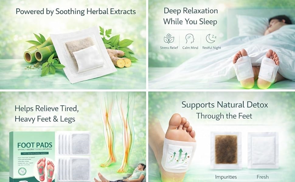 Detox Foot Pads And Patches Foot Pads For Weight Loss Foot Patch For Detoxification Ginger Foot Patch Footpad Detox Remove Toxin And Pain Relief (Pack Of 1, 10 Patches)