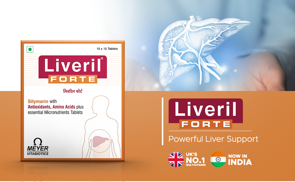 Liveril Forte With Silymarin Extract, Amino Acids And Vitamins That Support Healthy Liver Functions, Improve Metabolism |15 Tablets