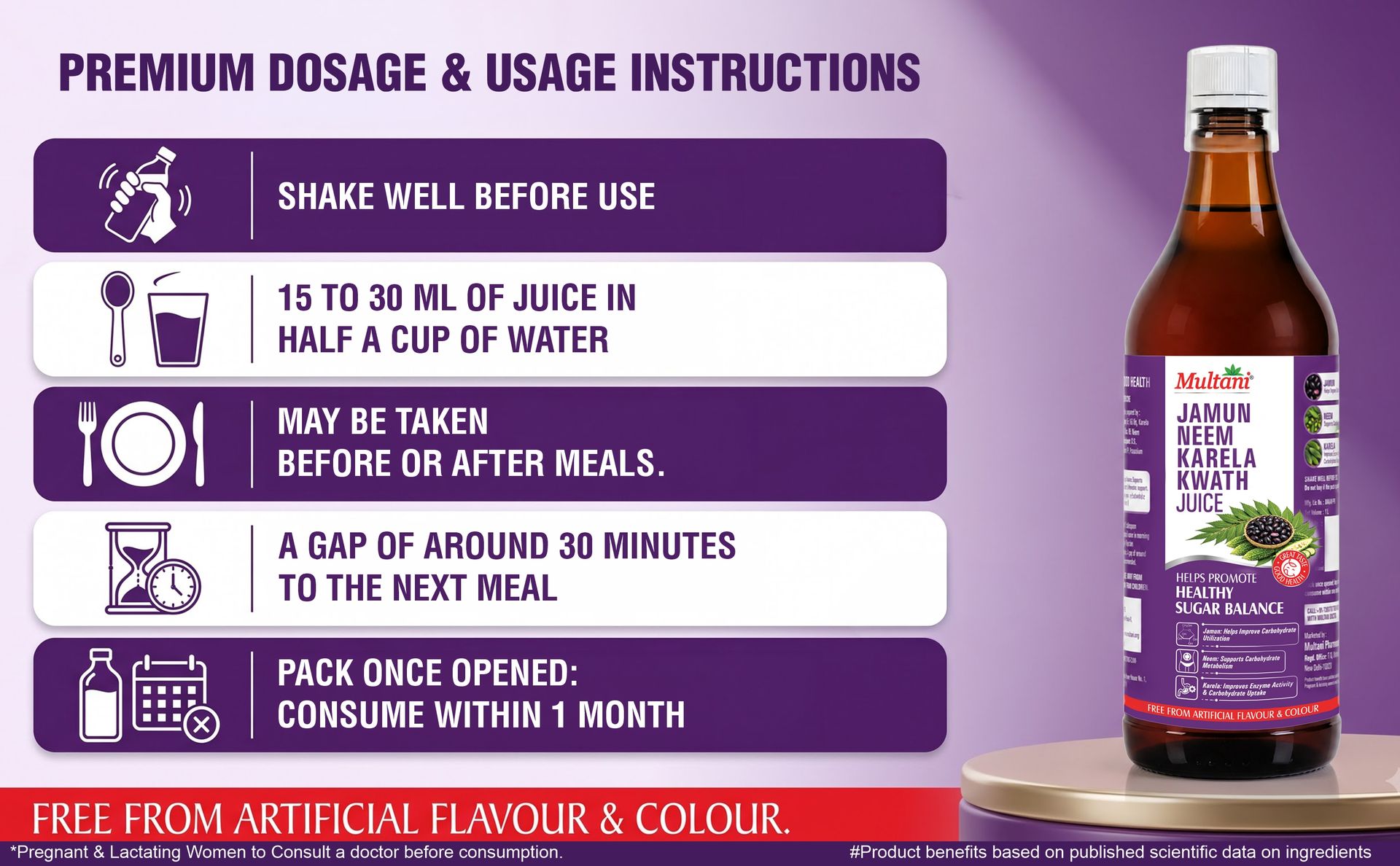 Multani Neem Karela Jamun Juice - 1L | Helps Promote Healthy Sugar Balance | Supports Carbohydrate Metabolism | Ayurvedic Remedy To Support Blood Sugar Management