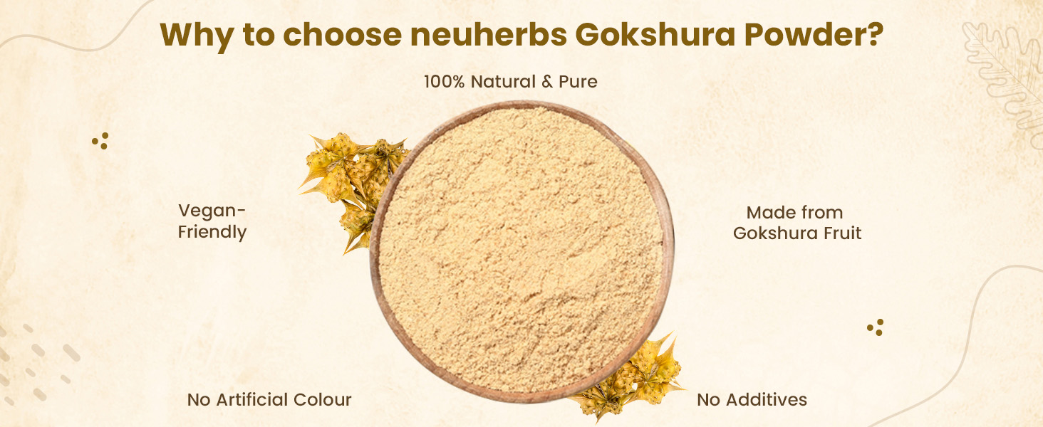 Neuherbs Gokshura Powder - 100g | Tribulus Terrestris/Gokhru Churna For Men | Boost Energy, Strength & Testosterone | 100% Pure & Natural | Non GMO With No Added Preservatives