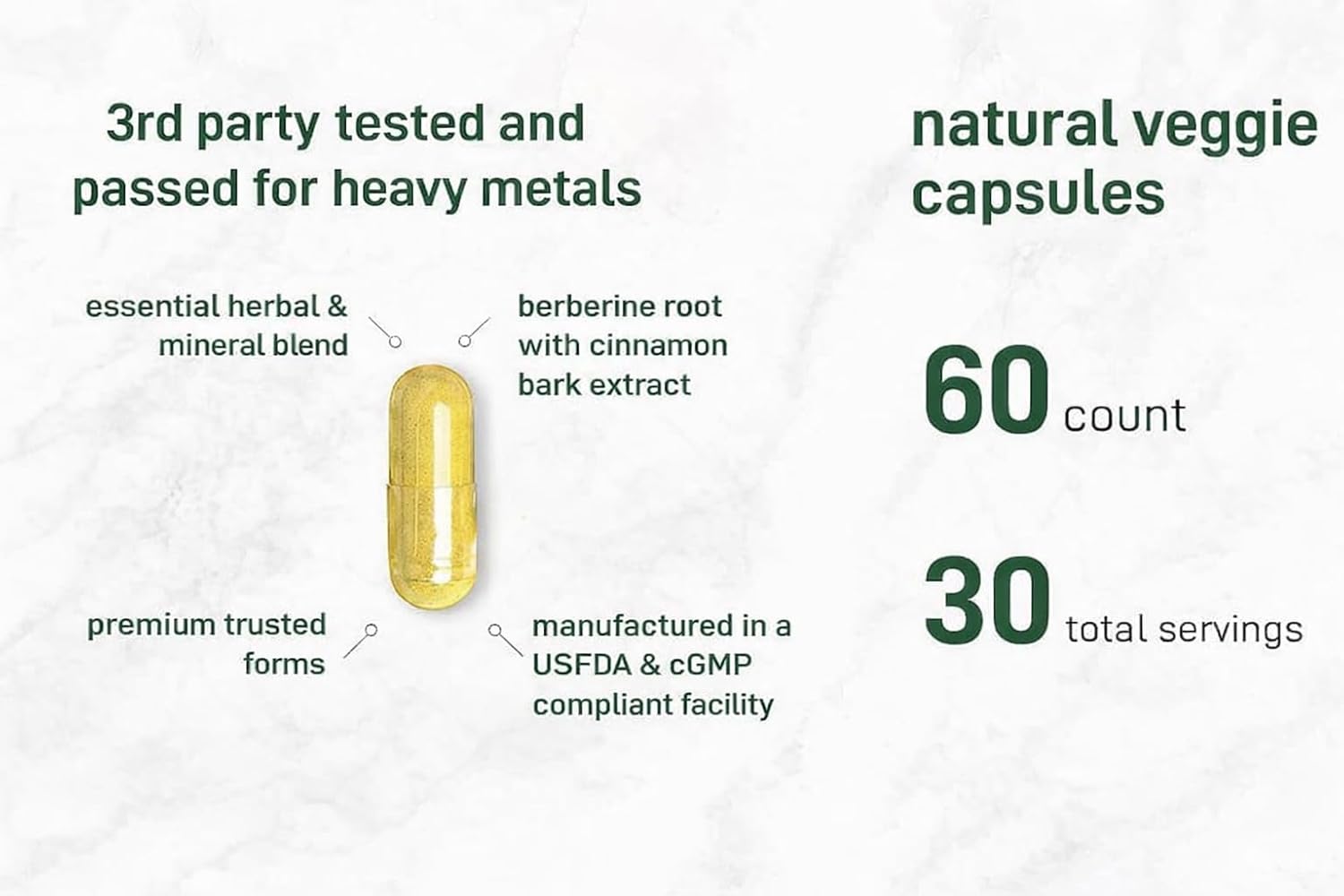Berberine HCL Supplement 95% with Milk Thistle & Ceylon Cinnamon | Support Healthy blood Sugar levels, fat metabolism, liver health, PCOS & hormonal balance | 750mg per Capsule | 60 Veg Capsules