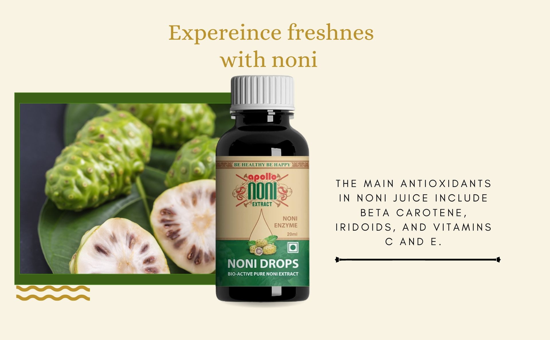 Apollo Noni Enzyme Drops Extract, Bio Active - Double Boost Your Immune, Contain Antioxidant Properties, 20ml (Pack of 1)
