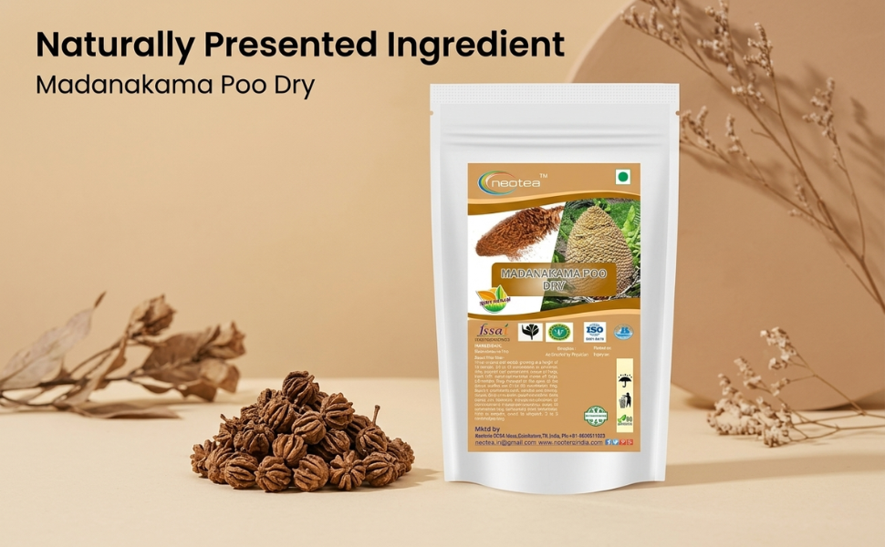 Neotea Flax Dry Madhana Kama Poo 250g |Herbal Flax Seeds | Rich in Omega-3, Fiber & Antioxidants | Supports Digestive Health, Detox & Wellness | Natural & Pure